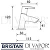 Bristan Orta Basin Taps Dimensions